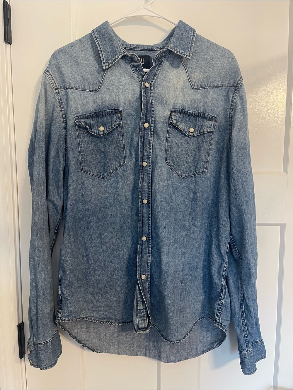 Gap 1969 Denim Western Pearl Snap Button-Up Shirt- Coastal Cowgirl
